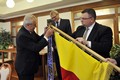 Také Česká Třebová dostala od prezidenta darem pamětní stuhu