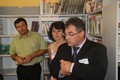 S knihovnicí Renatou Vosykovou a starostou v knihovně